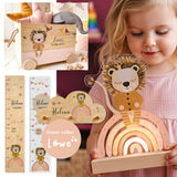 Spielzeugkiste Löwe Regenbogen Rosa