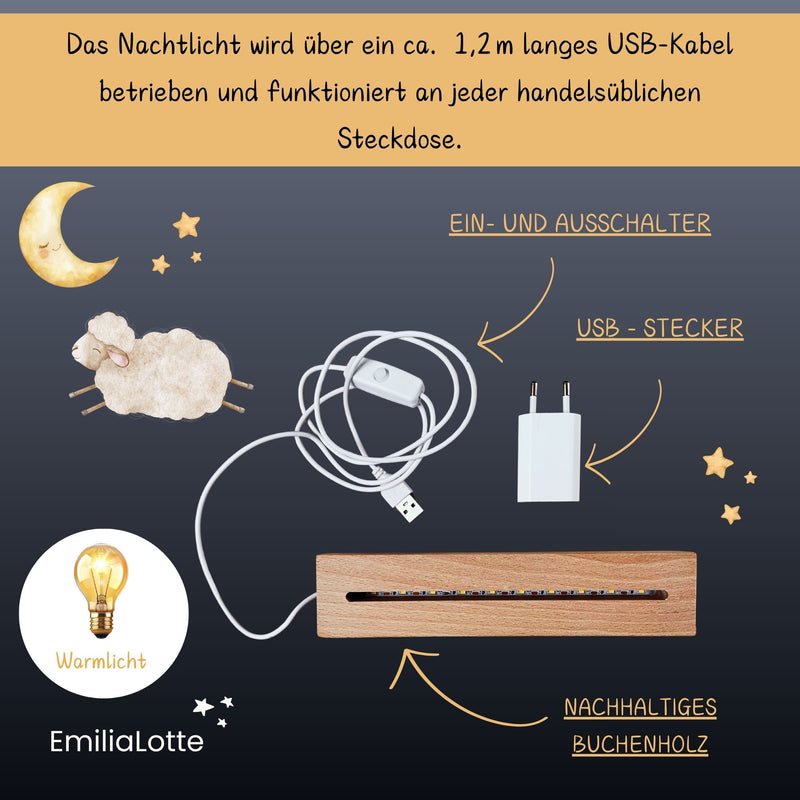 Nachtlichtlampe aus Acrylglas Elefant