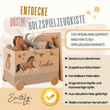 Spielzeugkiste Pferd mit Namen aus Holz