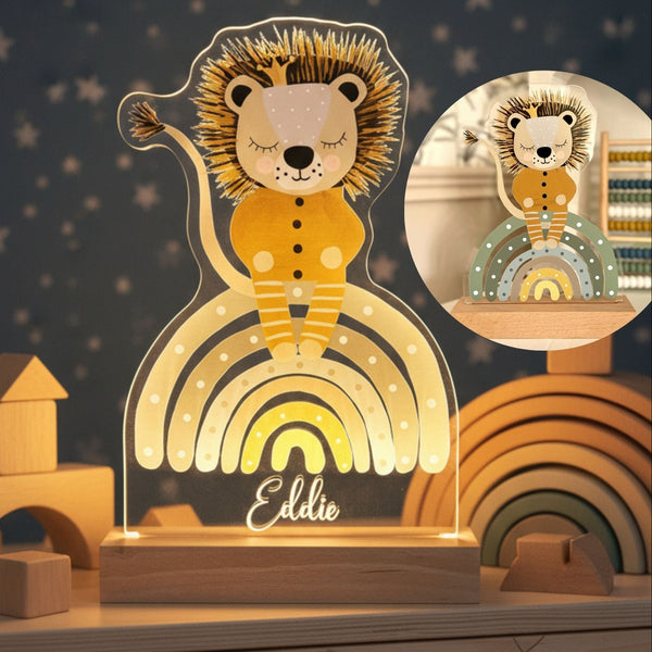 Nachtlichtlampe aus Acrylglas Löwe Grün