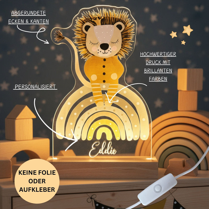 Nachtlichtlampe aus Acrylglas Löwe Grün