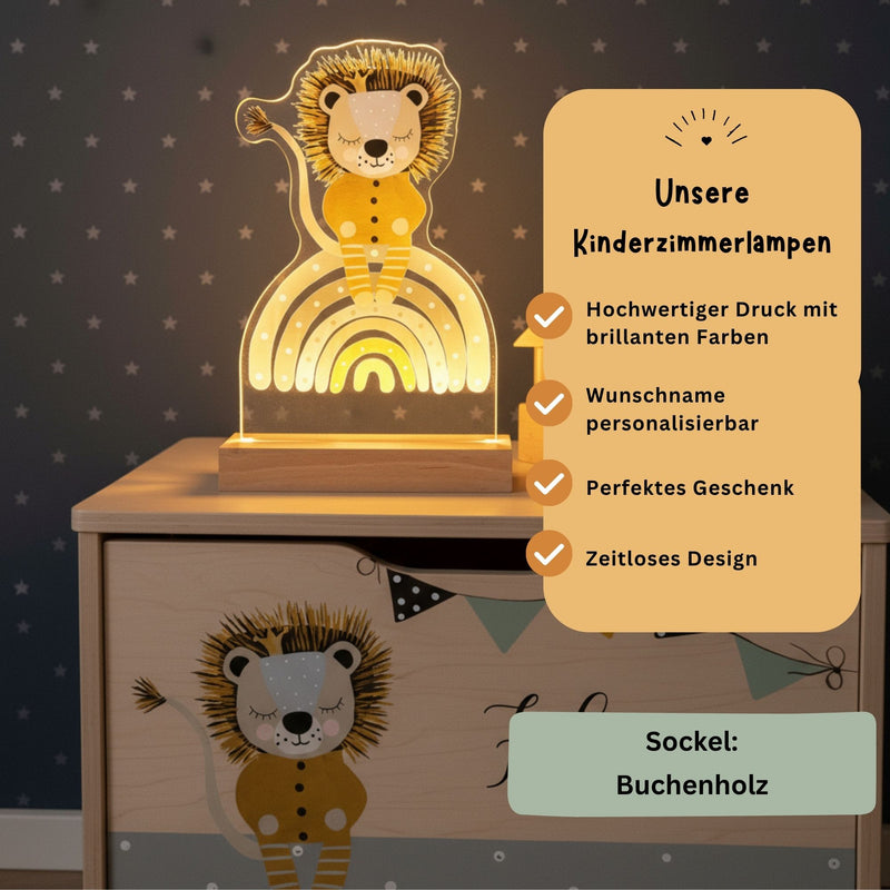 Nachtlichtlampe aus Acrylglas Löwe Grün