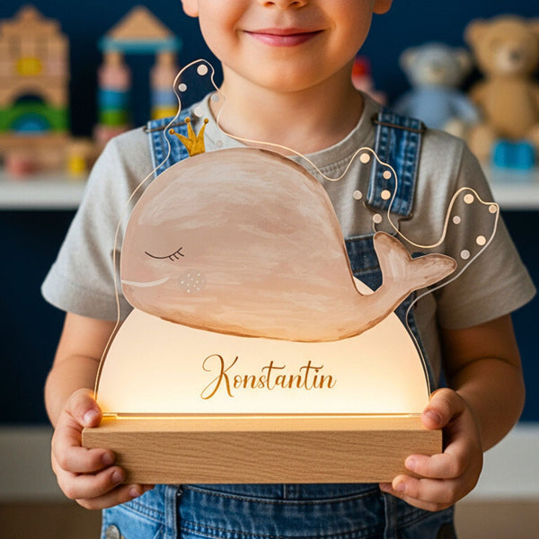 Kinderzimmerlampe Wal Blau