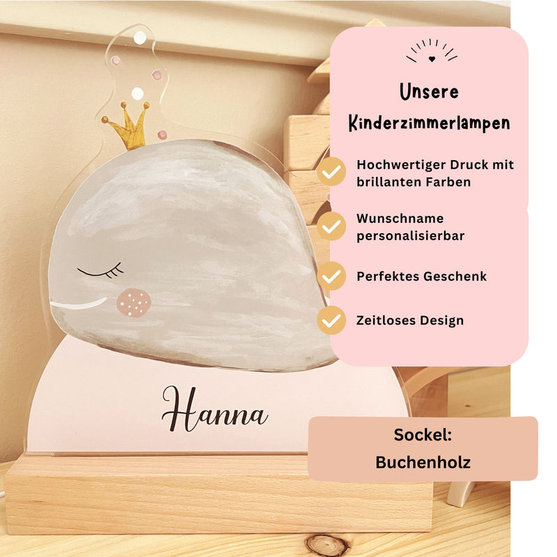 Süße Nachtlichtlampen aus Acrylglas Wal Rosa