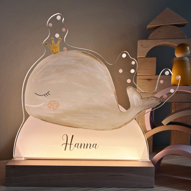 Süße Nachtlichtlampen aus Acrylglas Wal Rosa