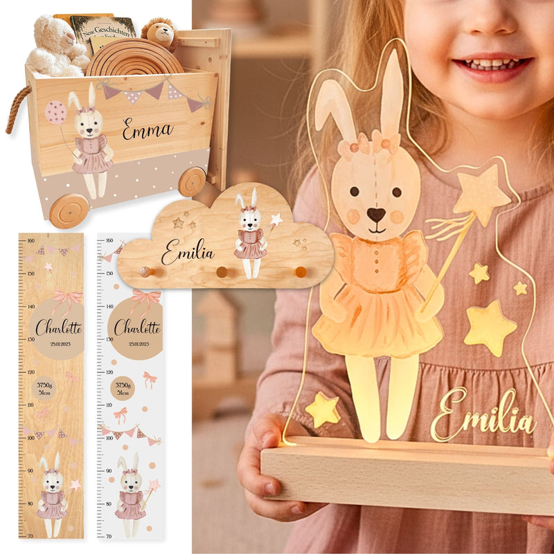 Nachtlichtlampe aus Acrylglas Hase Rosa