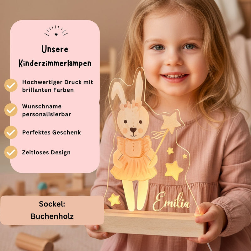 Nachtlichtlampe aus Acrylglas Hase Rosa