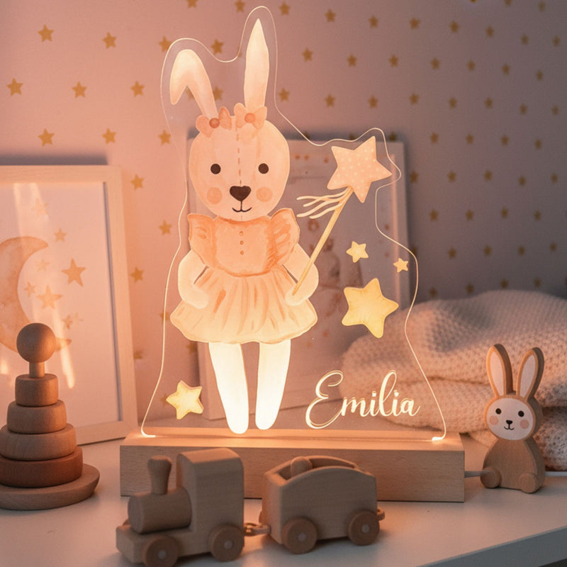 Nachtlichtlampe aus Acrylglas Hase Rosa