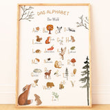 Poster A3 Alphabet Waldtiere