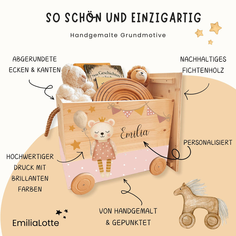 Spielzeugkiste Teddy Rosa