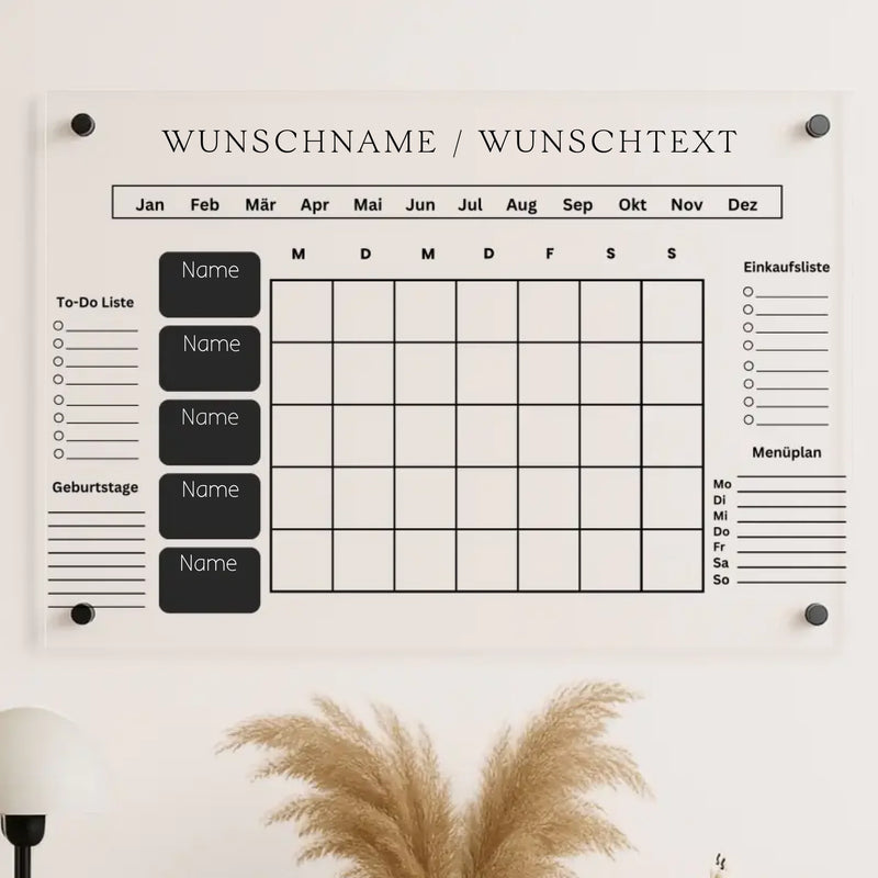 Kalender Schwaz-Weiß Maske
