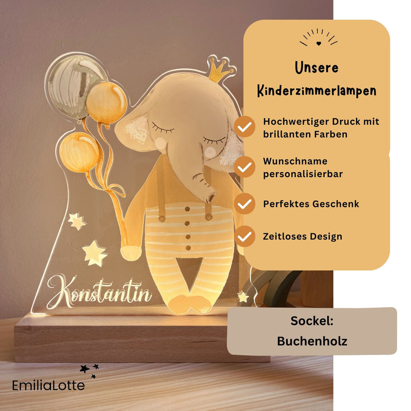 Nachtlichtlampe aus Acrylglas Elefant
