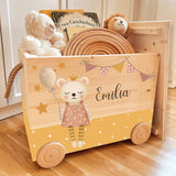 Spielzeugkiste Teddy Rosa