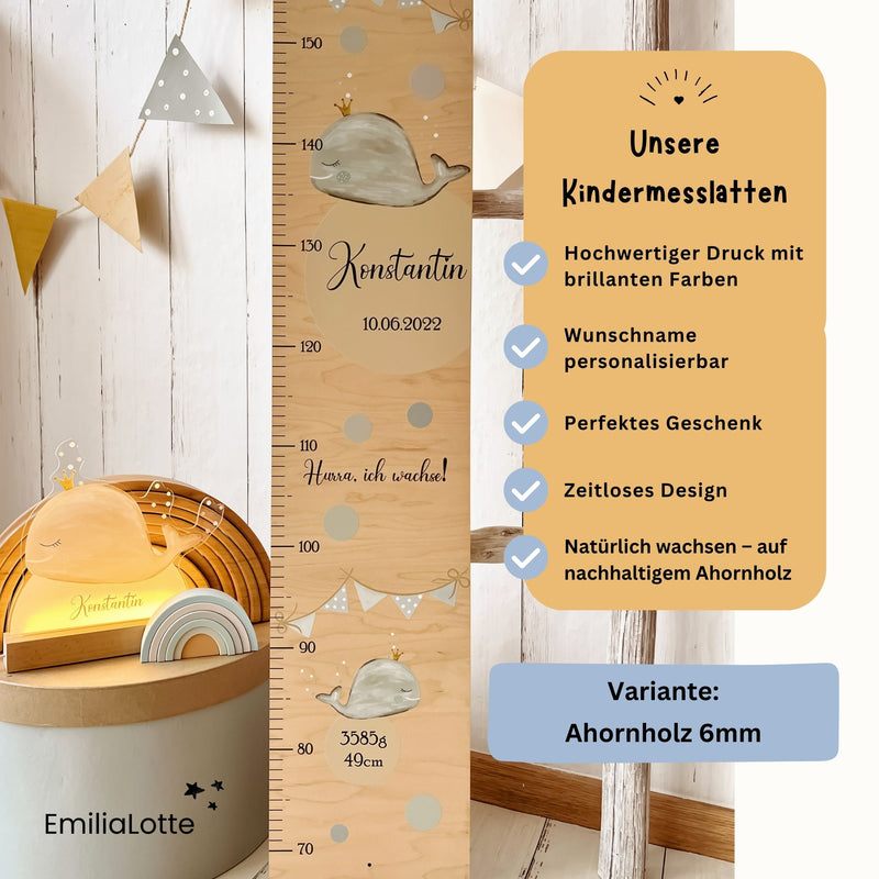 MESSLATTE " WAL " hellblau 70-160CM dusty green