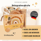 Spielzeugkiste Pferd mit Regenbogen