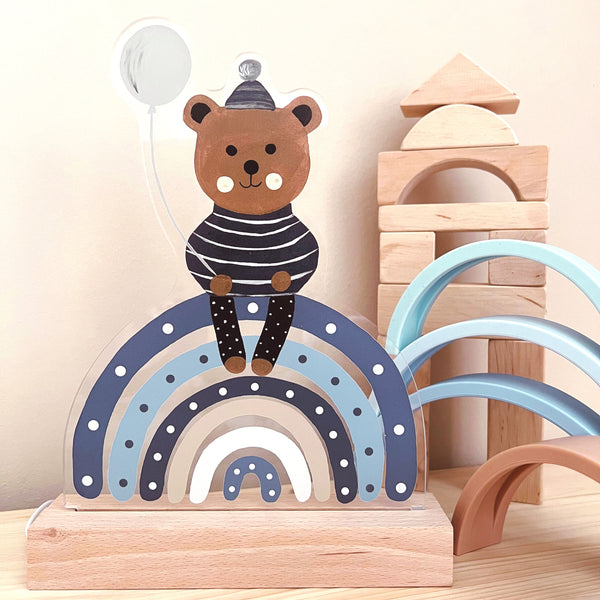 Nachtlichtlampe aus Acrylglas Teddy Blau