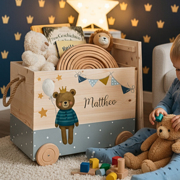 Spielzeugkiste Teddy Blau