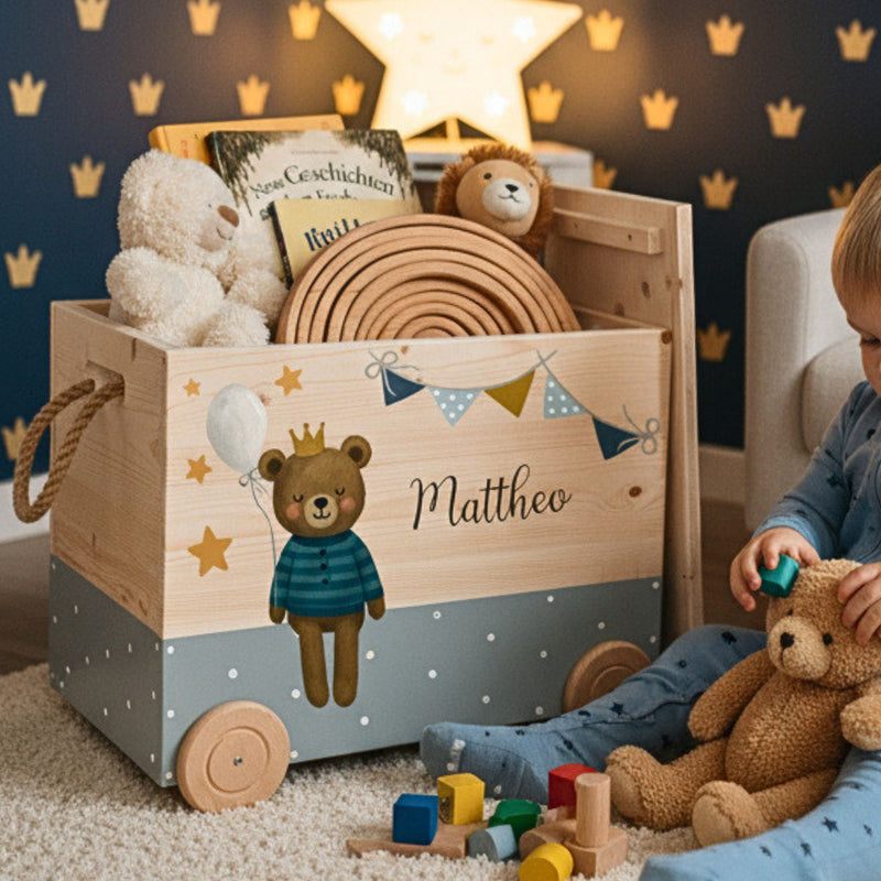 Spielzeugkiste Teddy Blau