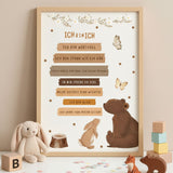 Affirmationsposter A3 Bär & Hase