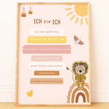 Poster A3 Affirmationen für Kinder Rosa
