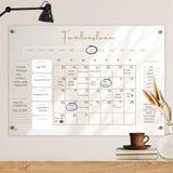 Acrylglas Familienplaner 50x70 abwischbar | Wochenplan | wiederverwendbar | Familienplaner | Notizen | Terminkalender | Monatsplan  | To-Do
