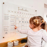 Acrylglas Familienplaner 50x70 abwischbar | Wochenplan | wiederverwendbar | Familienplaner | Notizen | Terminkalender | Monatsplan  | To-Do