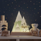 Süße Nachtlichtlampe aus Acrylglas Waschbär Jade